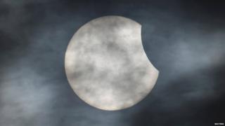 Eclipse over Bridgewater, UK, in 2015