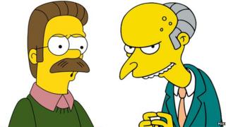 Ned Flanders and Montgomery Burns