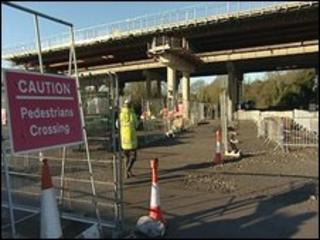 Viaduct construction site