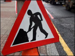 Roadworks sign