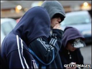 Hooded teenagers