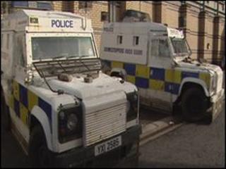 Police vehicles were damaged in the attack