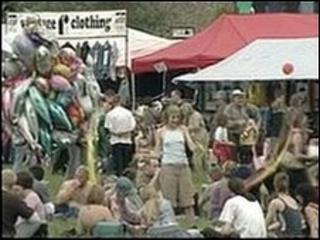 Festival-goers at Strawberry Fair, Cambridge, 2009