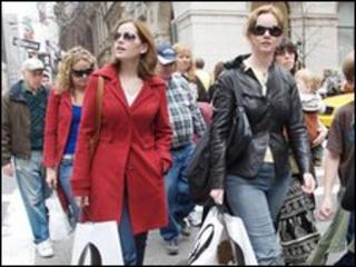 Shoppers in New York