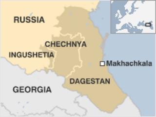 Map showing Dagestan