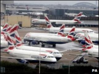 BA planes at Heathrow
