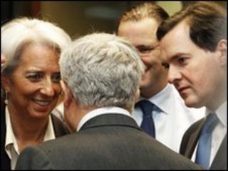 George Osborne and Christine Lagarde at meeting