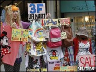 A sales woman at a Tokyo clothes shop