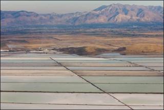 GSL Minerals evaporation ponds and the production plant in Weber County, Utah.