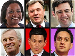 Diane Abbott, Ed Balls, Andy Burnham, John McDonnell, David Miliband, Ed Miliband