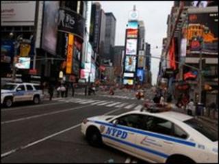Police cars in New York's Times Square early on 2 May 2010