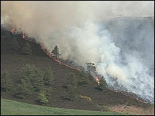 The fire on the Eildon Hills