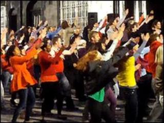 Dancers taking part in the Eurovision interval act (courtesy of The Place)