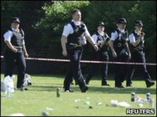 Officers at London Fields