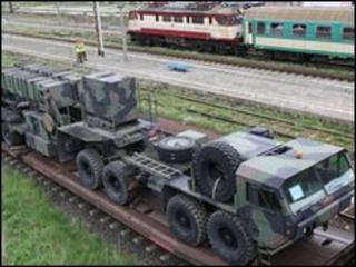 US Patriot missiles on their way to Polish military base in Morag, 23 May 2010