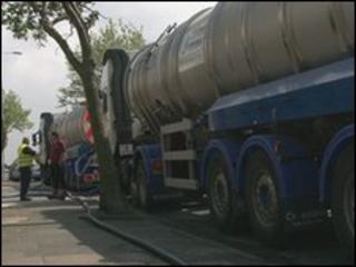 Tankers supplying Wirral water
