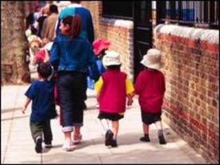 woman with children