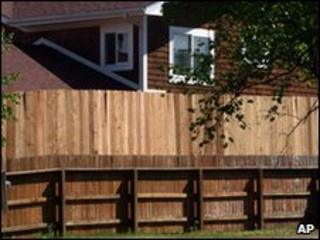 A new fence outside Sarah Palin's Alaska home