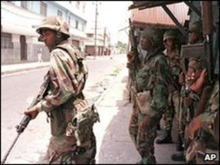 Soldiers on the streets of Kingston