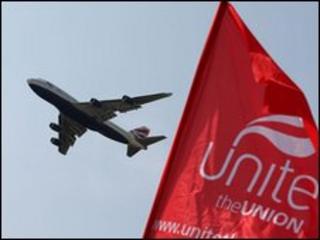A plane and a Unite flag