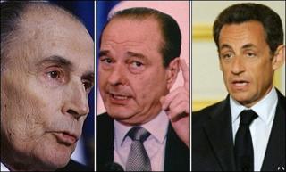 Francois Mitterand, Jacques Chirac and Nicolas Sarkozy