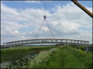 Bridge over Reach Lode on Lodes Way in Cambridgeshire