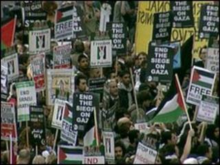 Protesters in London