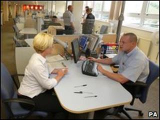 Person getting advice on job vacancies