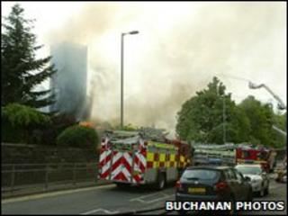 Fire crews at mill