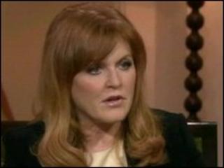 Sarah Ferguson during interview with Oprah Winfrey