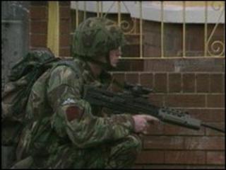 Soldier in action