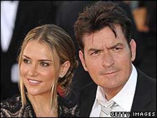 Charlie Sheen with his wife Brooke