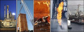 Top hat, containment dome, bird in oil, flared gas from insertion tube, top kill done through Q4000 rig