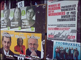 Election posters in Brussels