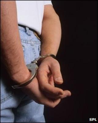 Handcuffed man