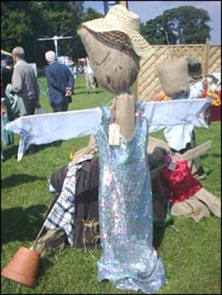Scarecrow wearing Kim Wilde's donated dress (Pic: Lisa Summers)