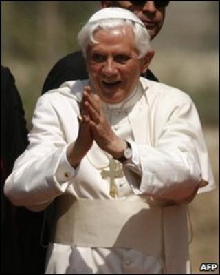 Pope Benedict arrives in Paphos, Cyprus, on 4 June, 2010.