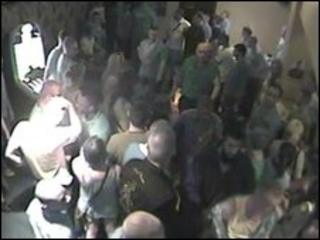 CCTV image from nightclub, in which the man was attacked