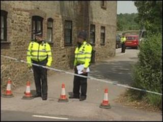 Police officers at the scene of the incident in Rogate, Chichester