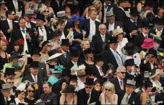 Race-goers at the Epsom Derby in Surrey