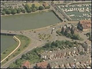 One of the roundabouts in Weymouth