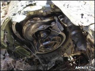Image purporting to show remnants of cruise missile in Yemen