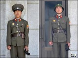 North Korean soldiers at the demilitarized zone on 2 June 2010
