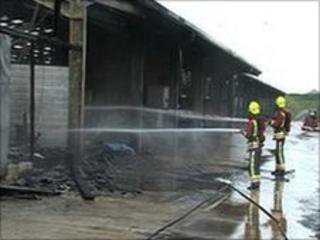 Firefighters at the scene