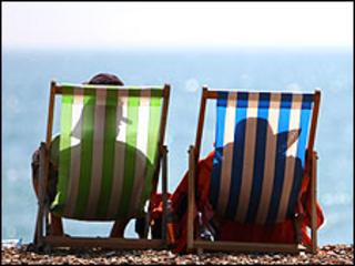 Deckchairs on the beach
