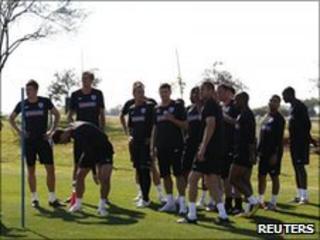 The England team rests after a recent practice