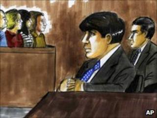 Courtroom sketch of Rod Blagojevich and his brother