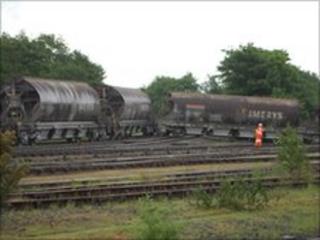 Derailment scene at St Blazey