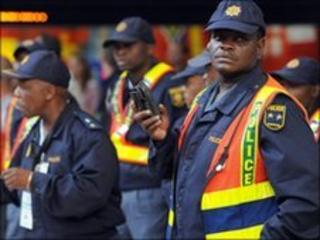 South African police on patrol