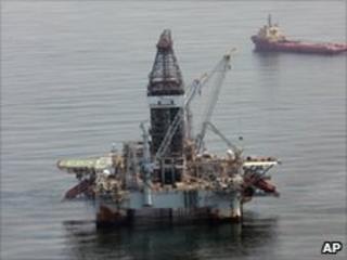 A deepwater drilling rig operating near the site of the Deepwater Horizon spill